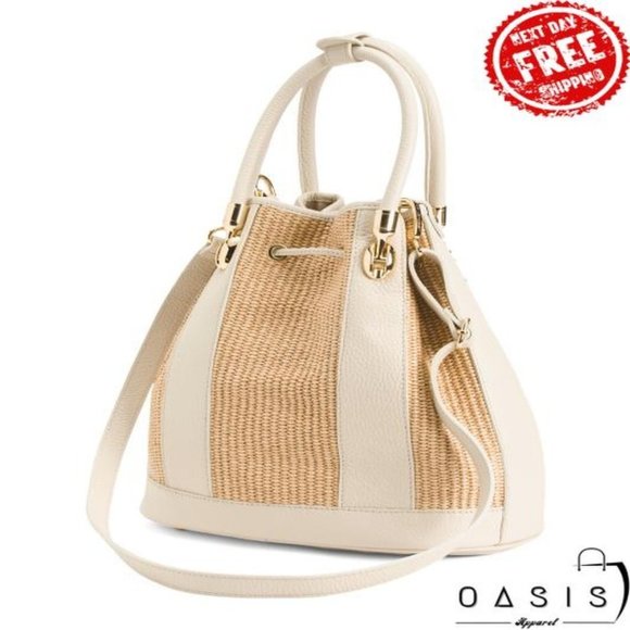 VALENTINA Made In Italy Leather Bucket Shoulder Bag/ Women\'s Bag